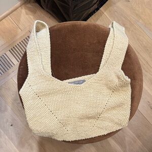 Urban Outfitters Cream Knit Crop Top